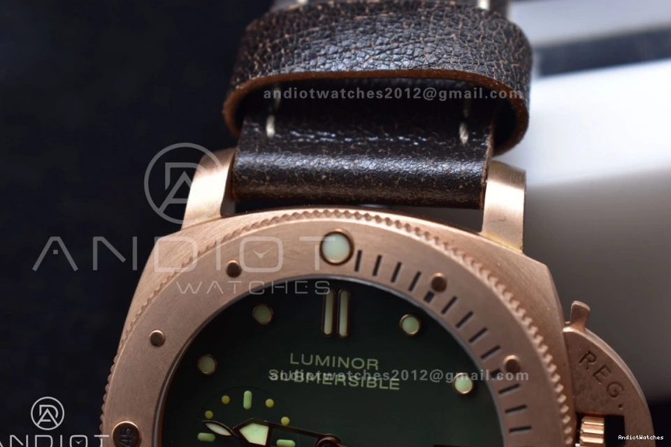Strap PAM382 Super V Clone N WrinkleFree P.9000 Brown Best Distressed Edition VSF Bronzo 987 1:1 Calfskin on 0806